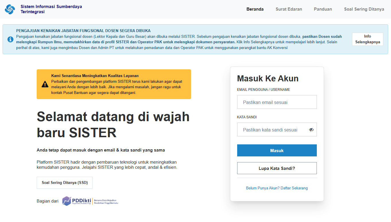 Apa manfaat SISTER bagi Dosen
